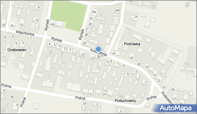 Grabowiec, Kościelna, 10, mapa Grabowiec