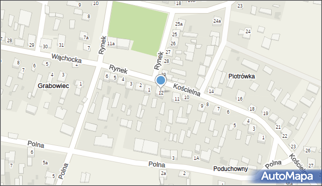 Grabowiec, Kościelna, 12, mapa Grabowiec