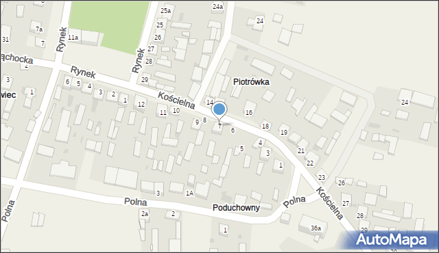 Grabowiec, Kościelna, 7, mapa Grabowiec