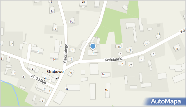 Grabowo, Kościuszki Tadeusza, gen., 1, mapa Grabowo