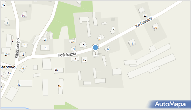 Grabowo, Kościuszki Tadeusza, gen., 4, mapa Grabowo