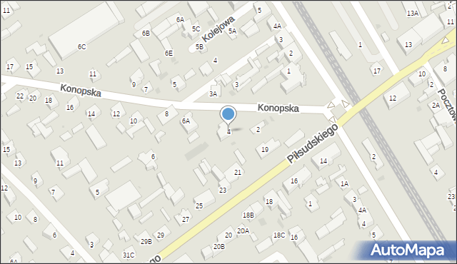 Grajewo, Konopska, 4, mapa Grajewo