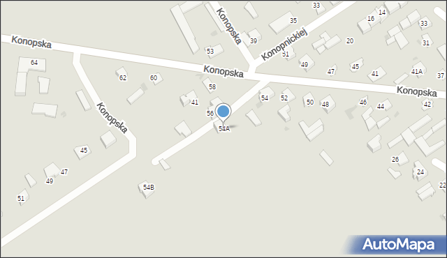 Grajewo, Konopska, 54A, mapa Grajewo