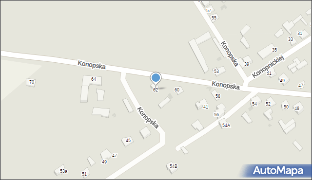 Grajewo, Konopska, 62, mapa Grajewo