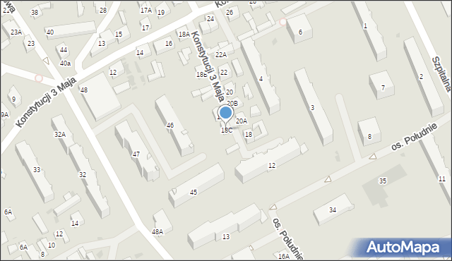 Grajewo, Konstytucji 3 Maja, 18C, mapa Grajewo
