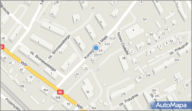 Grajewo, Konstytucji 3 Maja, 2/3, mapa Grajewo