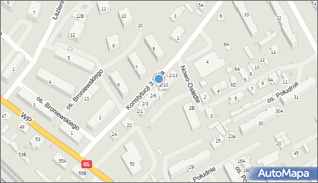 Grajewo, Konstytucji 3 Maja, 2/8, mapa Grajewo