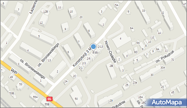 Grajewo, Konstytucji 3 Maja, 2/9, mapa Grajewo