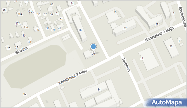 Grajewo, Konstytucji 3 Maja, 25, mapa Grajewo