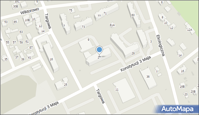 Grajewo, Konstytucji 3 Maja, 27, mapa Grajewo