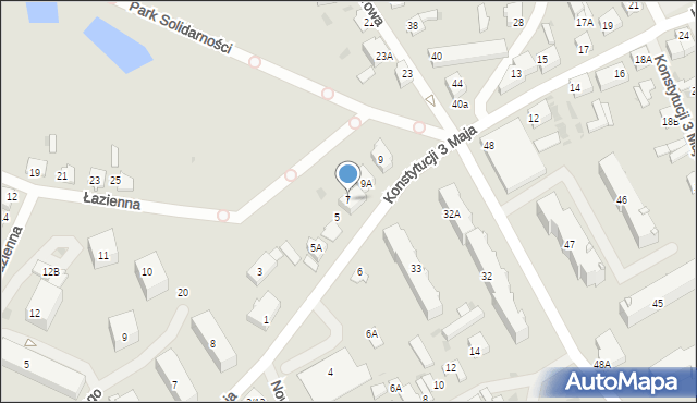 Grajewo, Konstytucji 3 Maja, 7, mapa Grajewo