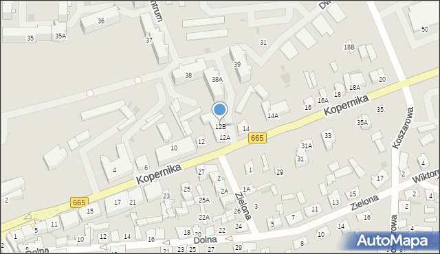 Grajewo, Kopernika Mikołaja, 12B, mapa Grajewo