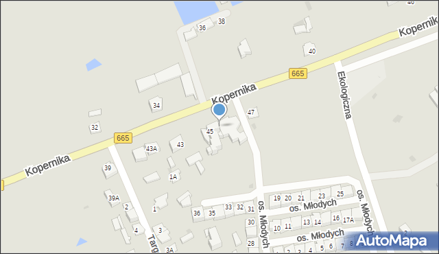 Grajewo, Kopernika Mikołaja, 45A, mapa Grajewo