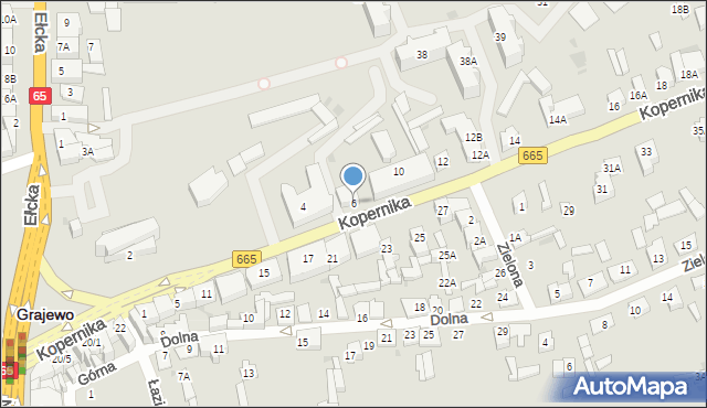 Grajewo, Kopernika Mikołaja, 6, mapa Grajewo