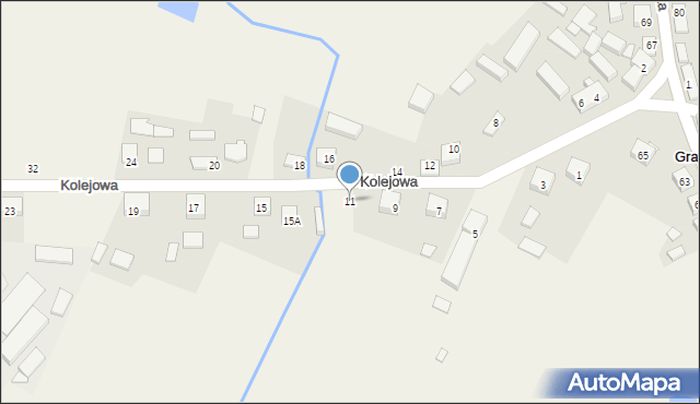 Granowiec, Kolejowa, 11, mapa Granowiec