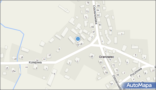 Granowiec, Kolejowa, 6, mapa Granowiec