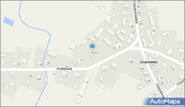 Granowiec, Kolejowa, 8, mapa Granowiec