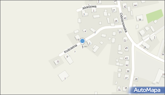 Granowiec, Kościelna, 5, mapa Granowiec