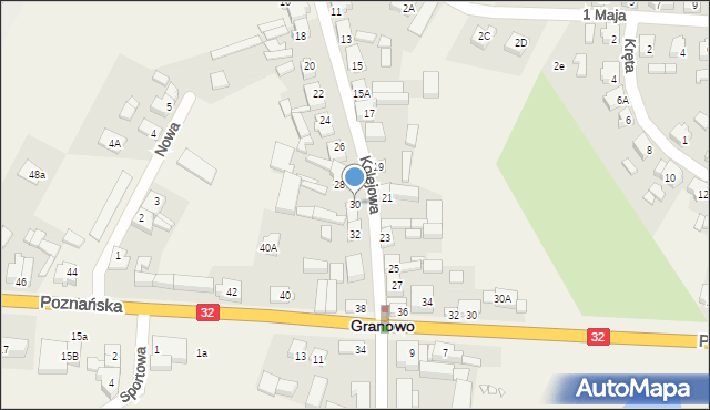 Granowo, Kolejowa, 30, mapa Granowo