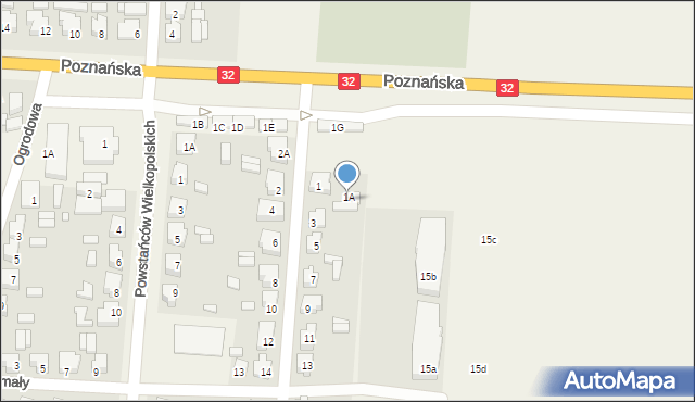 Granowo, Kościuszki Tadeusza, gen., 1A, mapa Granowo