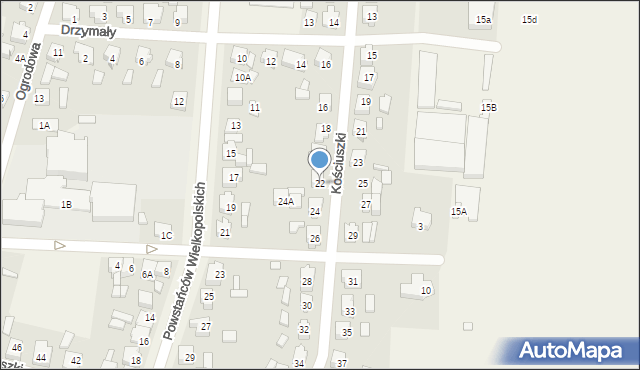 Granowo, Kościuszki Tadeusza, gen., 22, mapa Granowo