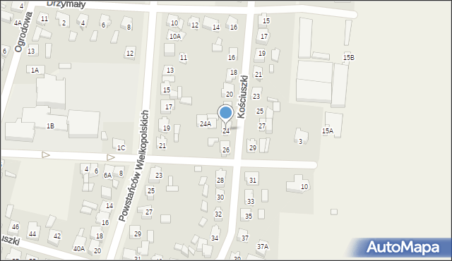 Granowo, Kościuszki Tadeusza, gen., 24, mapa Granowo