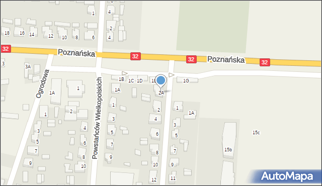 Granowo, Kościuszki Tadeusza, gen., 2A, mapa Granowo