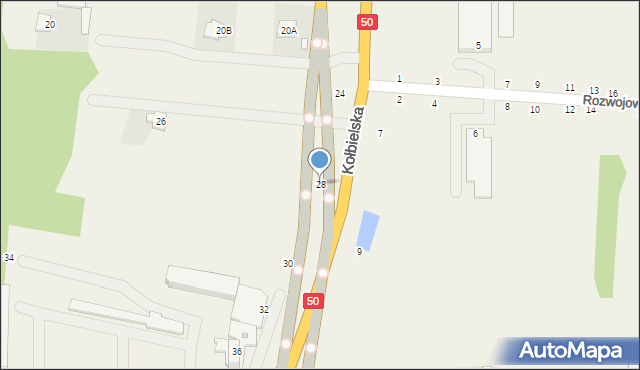 Grębiszew, Kołbielska, 28, mapa Grębiszew