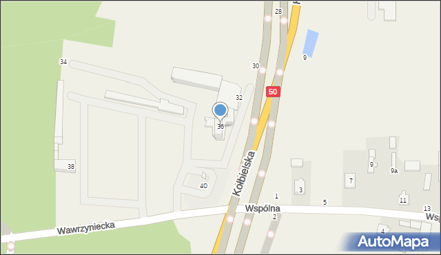 Grębiszew, Kołbielska, 36, mapa Grębiszew