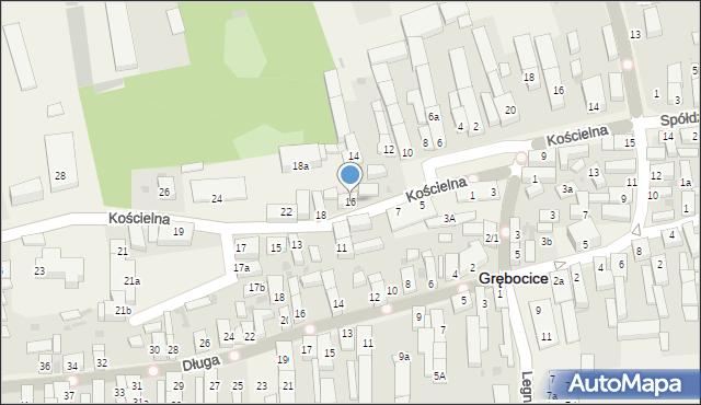 Grębocice, Kościelna, 16, mapa Grębocice