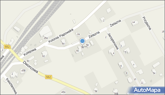 Grębocin, Kolonia Papowska, 58, mapa Grębocin