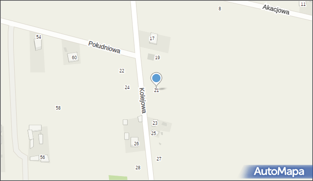 Gręzów, Kolejowa, 21, mapa Gręzów