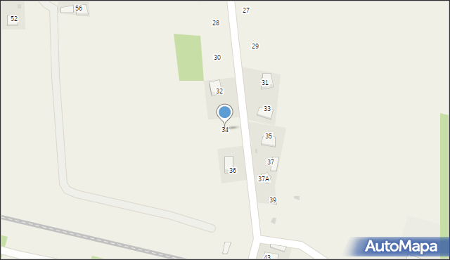 Gręzów, Kolejowa, 34, mapa Gręzów