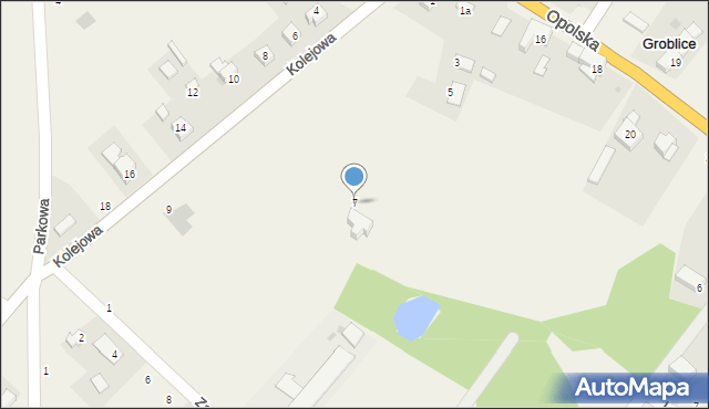 Groblice, Kolejowa, 7, mapa Groblice