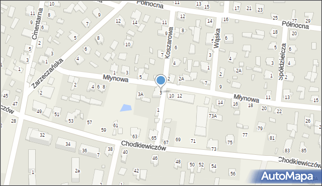 Gródek, Koszarowa, 3, mapa Gródek