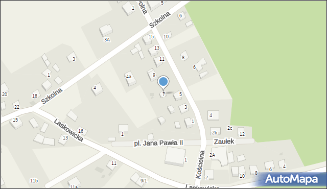 Gródek, Kościelna, 7, mapa Gródek