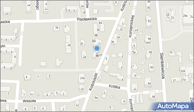 Grodków, Kościuszki Tadeusza, gen., 8B, mapa Grodków