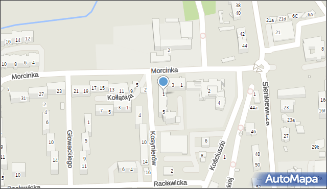 Grodków, Kosynierów, 1, mapa Grodków