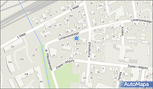 Grodzisk Mazowiecki, Konspiracji, 5, mapa Grodzisk Mazowiecki