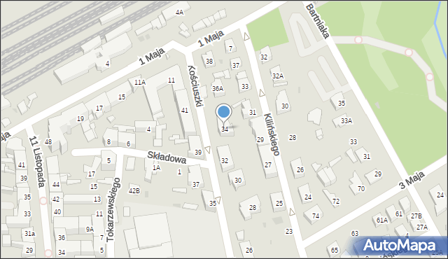 Grodzisk Mazowiecki, Kościuszki Tadeusza, gen., 34, mapa Grodzisk Mazowiecki