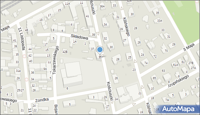 Grodzisk Mazowiecki, Kościuszki Tadeusza, gen., 35, mapa Grodzisk Mazowiecki