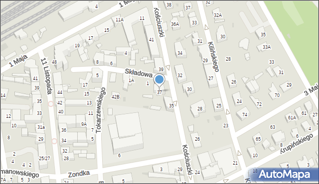 Grodzisk Mazowiecki, Kościuszki Tadeusza, gen., 37, mapa Grodzisk Mazowiecki