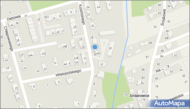 Grodzisk Mazowiecki, Kosińskiego Amilkara, gen., 14, mapa Grodzisk Mazowiecki