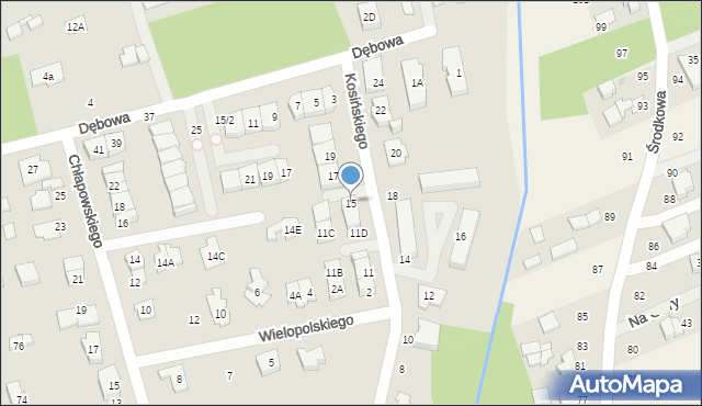 Grodzisk Mazowiecki, Kosińskiego Amilkara, gen., 15, mapa Grodzisk Mazowiecki