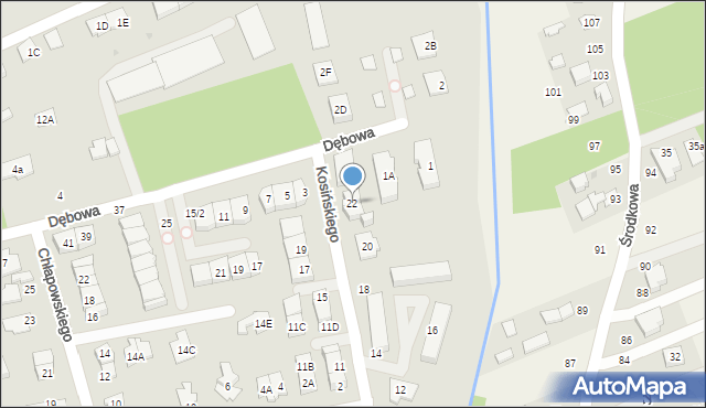 Grodzisk Mazowiecki, Kosińskiego Amilkara, gen., 22, mapa Grodzisk Mazowiecki