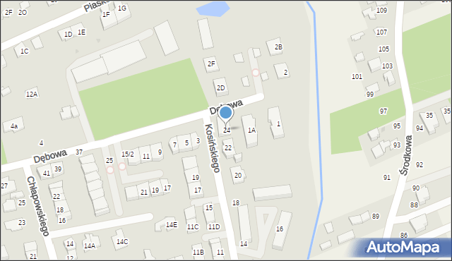 Grodzisk Mazowiecki, Kosińskiego Amilkara, gen., 24, mapa Grodzisk Mazowiecki