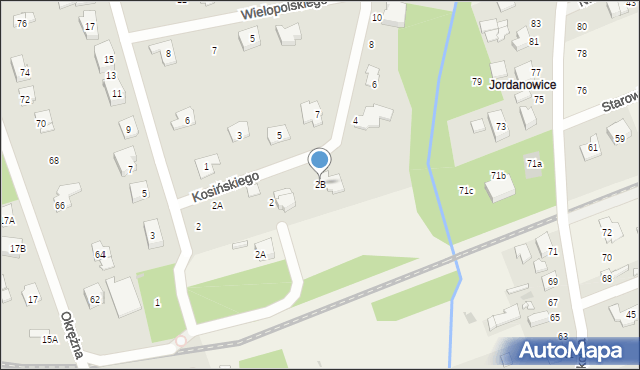 Grodzisk Mazowiecki, Kosińskiego Amilkara, gen., 2B, mapa Grodzisk Mazowiecki