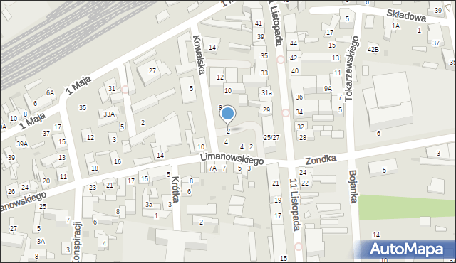 Grodzisk Mazowiecki, Kowalska, 2, mapa Grodzisk Mazowiecki