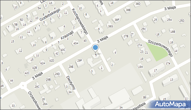 Grodzisk Mazowiecki, Kochanowskiego Jana, 5, mapa Grodzisk Mazowiecki