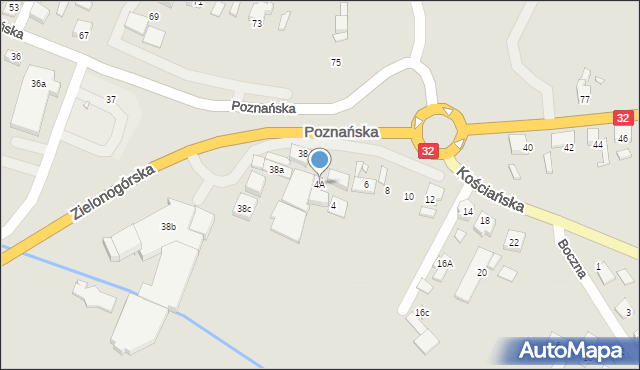 Grodzisk Wielkopolski, Kościańska, 4A, mapa Grodzisk Wielkopolski